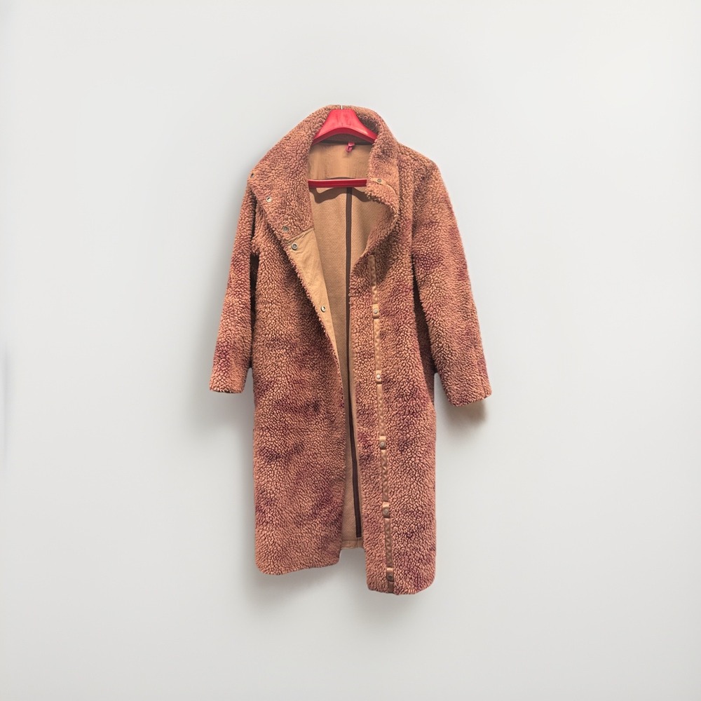 Lululemon Lab Textured Fleece Coat Diamond Dye Dusty Pelt Pink Snap‎ 8